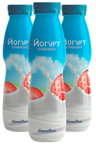 Danaflex yogurt shrink-sleeve bottles